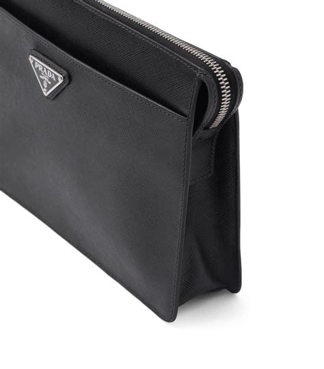 prada saffian iphone black leather pouch|prada saffiano leather.